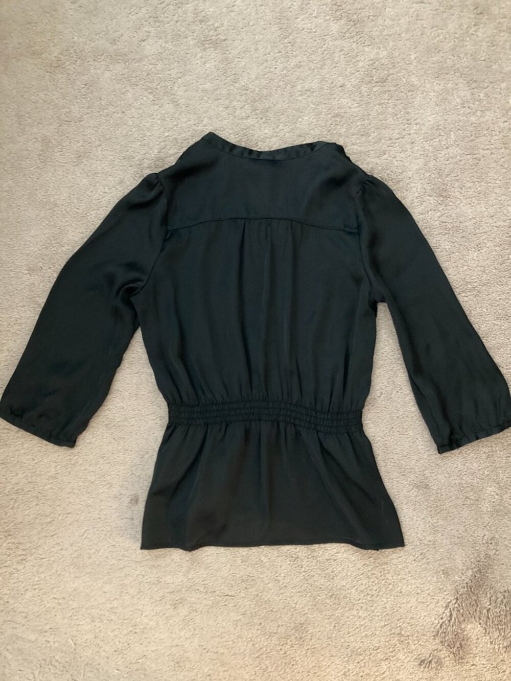 H&M black silky peplum top size 6 - Picture 3 of 3